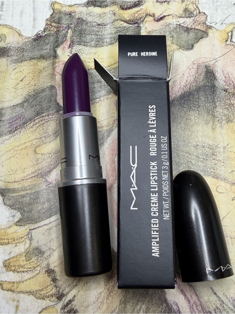 MAC COSMETICS BNIB PURE HEROINE AMPLIFIED CREME Lipstick Rare Limited Purple